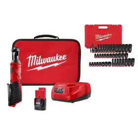 2457-21-49-66-7009 Milwaukee M12 12v Lithium-ion 3/8 Inch Cordless Ratchet Kit With Shockwave Drive Sae/metric 6