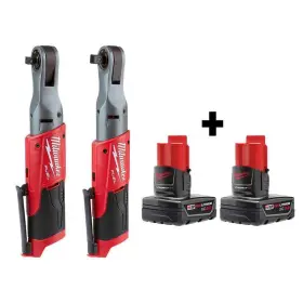 2557-20-2558-20-48-11-2412 Milwaukee M12 Fuel 12v Lithium-ion Brushless Cordless 3/8 Inch And 1/2 Ratchet With Two 3.0 Ah Bat