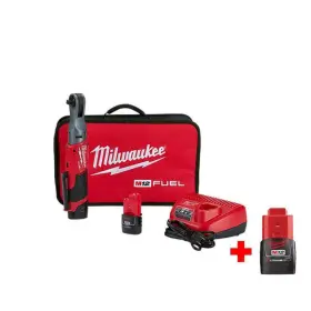 2557-22-48-11-2420 Milwaukee M12 Fuel 12v Lithium-ion Brushless Cordless 3/8 Inch Ratchet Kit With 2.0ah Battery