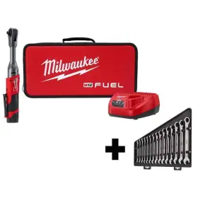 2560-21-48-22-9516 Milwaukee M12 Fuel 12v Lithium-ion Brushless Cordless 3/8 Inch Extended Reach Ratchet Kit With Met