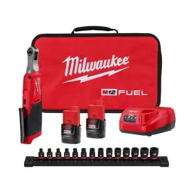 2566-22-49-66-7002 Milwaukee M12 Fuel 12v Li-ion Brushless High Speed 1/4 Inch Cordless Ratchet Kit With 2 Batteries