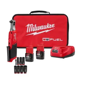 2567-22-49-66-7021 Milwaukee M12 Fuel 12v Cordless High Speed 3/8 Inch Ratchet Kit With Metric Deep Impact Rated