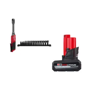 3050-20x5 Milwaukee M12 Fuel Insider 12v Cordless Box Ratchet With 5ah Battery