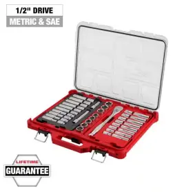 48-22-9487 Milwaukee New Tool 1/2 Inch Drive Ratchet And Socket Set 47 Pieces