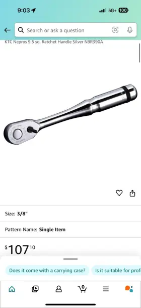 Nbr390a Nepros 3/8 Inch Sq. Ratchet Handle 90-tooth