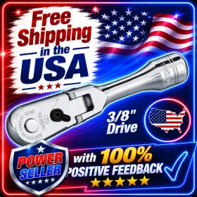 Nepros Nbrc390fs Npnbrc390fs 3/8 Inch Drive 4 Compact Flex Head 90 Tooth Ratchet