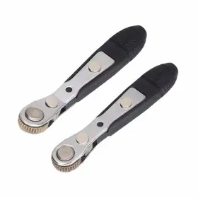 62794 Panshiyon Mini Ratchet Wrench 2 Pieces 1/4 Inch Right Angle Screwdriver Black