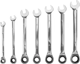 W1170 Performance Tool 7pc Mm Ratcheting Wrench Set - Professional Silver