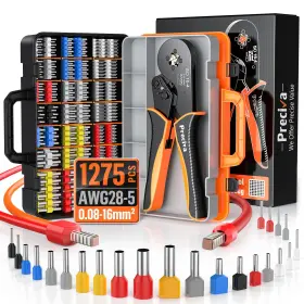 Preciva 76127 Ferrule Crimping Tool Kit - Awg 28-5 Self-adjusting Four-sided