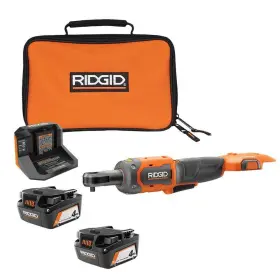 R866010b-ac93044sbn Ridgid 18v Brushless Cordless 1/4 Inch Ratchet With 2 4.0 Ah Batteries Charger And Bag