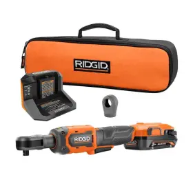 R866011k-ac13b03n Ridgid 18v Brushless Cordless 3/8 Inch Ratchet Kit With 2.0 Ah Battery And Charger Protecti