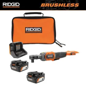 R866012b-ac93044sbn Ridgid 18v Brushless Cordless 1/2 Inch Ratchet With 2 4.0 Ah Batteries Charger And Bag