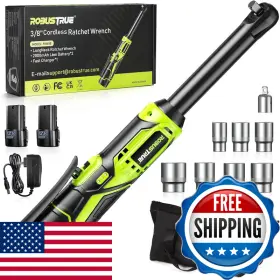 Robustrue B0cqx9fz1g 3/8 Cordless Ratchet Wrench 6-inch Extended 40ft-lbs