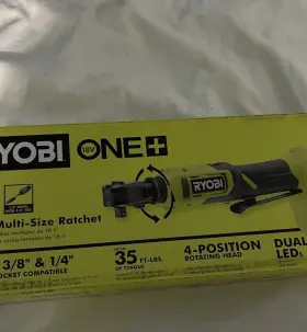 Ryobi Pcl250b One 18v Multi-size Ratchet Wrench 1/2 3/8 1/4 In 4-position Dual Led