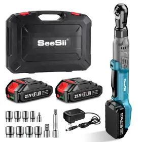 Seesii B0dmsg7scl 1/2 Cordless Electric Ratchet Wrench 66ft-lbs Battery 21v