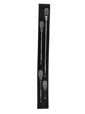 Fm204rt02br Snap-on 204rt02fr 4 Pc 3/8 Inch Dual Flex Head Ratchet Set Aee-jr Pds034678