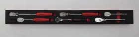 206rt01fr Snap-on 6pc 3/8 Inch Drive Soft Grip Ratchet Set In Foam Tray