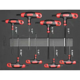 Spu-sp34706 Sp Tools Usa 8pc Sae Hex Key T-handle Set With Eva Foam