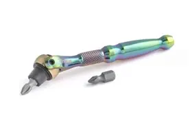 11327 Star Asia Usa 1/4-inch Drive 90-tooth Swivel Head Micro Bit - Titanium
