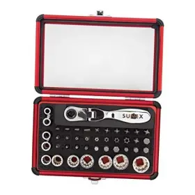 Sunex Sun9732 Tools 9732 44 Piece Ratchet 1/4 Inch Drive Socket Mini Dual Head
