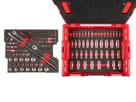 Olb91301 Tekton 1/4 3/8 Inch 6-point Socket Set In Stacking Tool Box 105 Piece