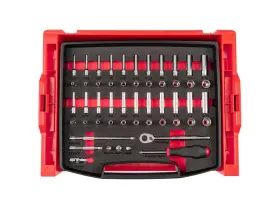 Olb94301 Tekton 1/4 Inch 6 And 12-pt Socket Ratchet Set 52 Piece 5/32-9/16 In