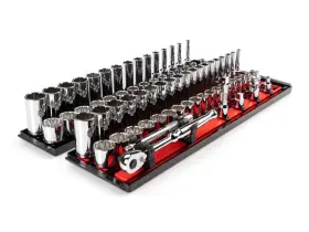 Skt13302 Tekton 3/8 Inch 12 Point Socket And Ratchet Set 1/4-1 6-24 Mm
