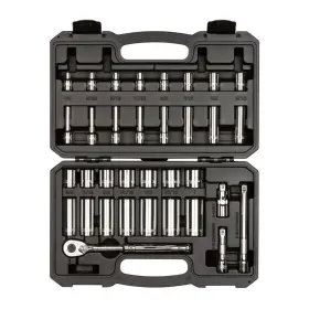 Skt15101 Tekton 3/8 Inch 6 Point Socket And Ratchet Set Case 34 Piece 1/4-1