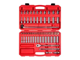 Skt25301 Tekton 1/2 Inch 6 Point Socket And Ratchet Set 57 Piece 3/8-1 In 10-24 Mm