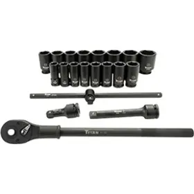 Ttn-44002 Titan 20 Pc. 3/4 Inch Dr 6 Pt. Metric Impact Socket Set