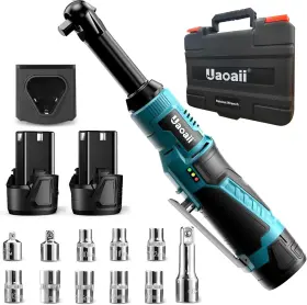 Uaoaii 973692180753 40ft-lbs Battery Cordless Ratchet Wrench 3/8 Inch Extended Electric