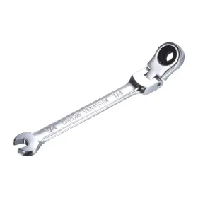 A20102800ux0391 Uxcell 1/4 Inch Flex-head Ratcheting Combination Wrench Sae 72 Silver