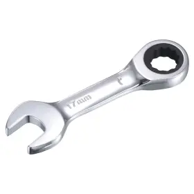 Uxcell A21102600ux0116 17mm Stubby Ratcheting Combination Wrench Metric 72 Teeth 12