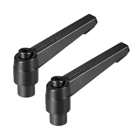 Uxcell B07mwy8wc7 M8 Handle Adjustable Clamping Lever Thread Push Button Black