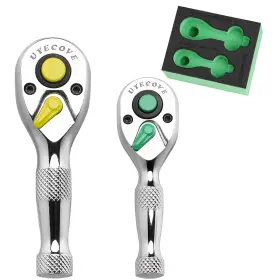 Hu-xi-100 Uyecove Ratchet Set- Colorful Stubby Set - 2pcs 1/4 Inch 3/8 Silver