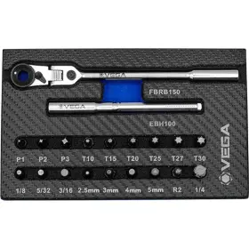 Veg-fbre20 Vega Flexible Head Mag Bit Ratchet Set 20pc