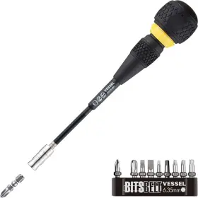 2200mbh120k01 Vessel Ball Grip Ratchet Interchangeable Screwdriver With 10 Pc. Bit Set 2 Count