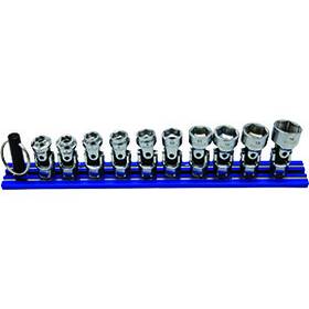 Ddsujm400 Vim Hand Tools 10pc Dual Drive And Spring Loaded Stubby Universal Socket Set - Metric 6pt