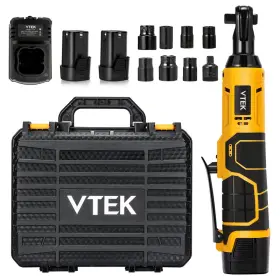 Vtek B0bdm73ljh 3/8 Cordless Ratchet Wrench 16.8v Electric Power Wrench40 Ft-lbs
