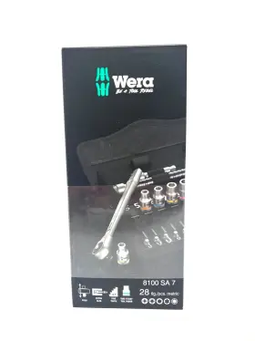 05004017001 Wera 8100 Sa 7 Zyklop Metal Ratchet Set 28 Pc