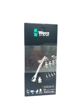 05004020001 Wera 8100 Sa 10 Zyklop Metal Ratchet Set Imperial 28 Pieces
