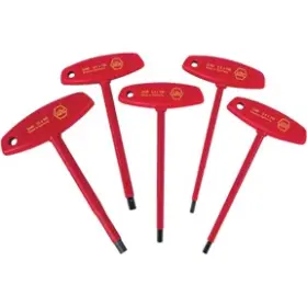 Wih-33478 Wiha 5 Piece Insulated T-handle Hex Screwdriver Set - Metric