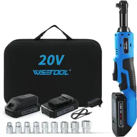 Wisetool B0dmsdhyds 20v 3/8 Inch Extended Cordless Ratchet Wrench With 2-pack 2.0 Ah