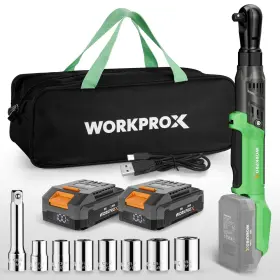 004621 Workprox 20v 3/8 Inch Cordless Electric Ratchet Wrench Kit 2 Battery 74ft-lbs 250rpm 004621 Workprox 20v 3/8 Inch Cordless Electric Ratchet Wrench Kit 2 Battery 74ft-lbs 250rpm