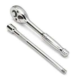 Wranix Wr25012 1/4 Inch Drive Ratchet Wrench Set 90t Quick-release Silver