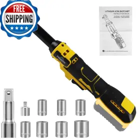 Zaygyize B0dxdt7wk9 3/8 Extended Cordless Ratchet Wrench For Dewalt 20v Series Batteries