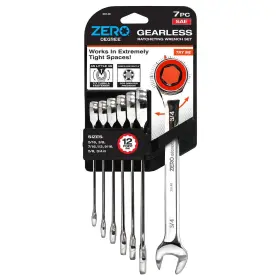 Zerodegree 035794381400 Zero Degree Sae Ultra-precise Gearless Ratchet Wrench Set 7-piece