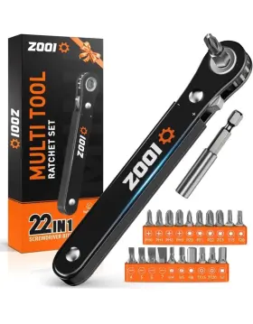 Jp-bk-87 Zooi Ratcheting Pocket Screwdriver Gifts For Men 22 In 1 Right Angle