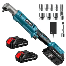 1597 Zuyiyi 133ft-lbs Cordless Ratchet Wrench 3/8 Inch Set 21v Electric Blue