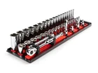 3/8 Inch Drive 6-POINT Socket And Ratchet Set With Rails Tray, 44-PIECE New. Price: $154.99.